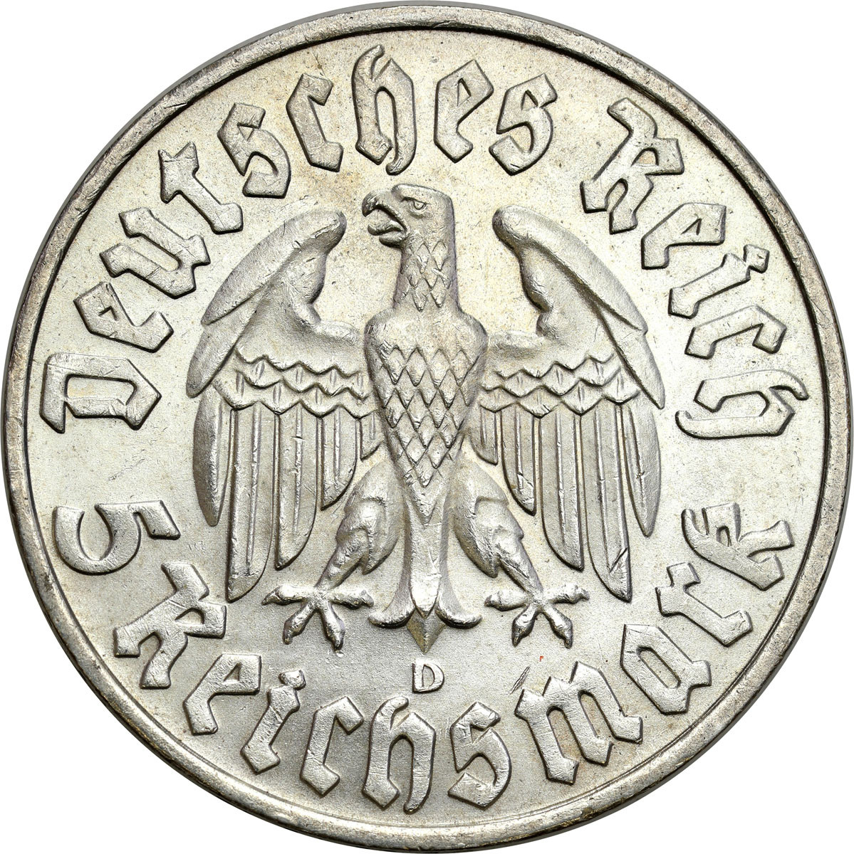 Niemcy. III Rzesza. 5 marek 1933 D, Monachium – Luther – RZADKIE
